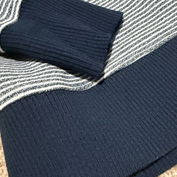 Frank & Eileen NEW Ribbed Knit Pullover Sweatshirt White Navy Stripes XS